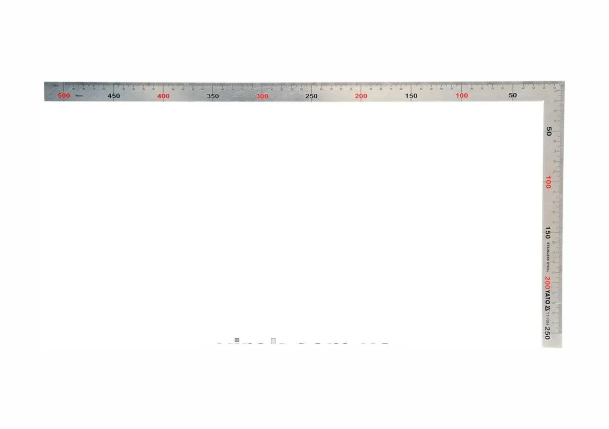 Кутник сталевий прямокутний: 90° L= 250×500 мм, YATO