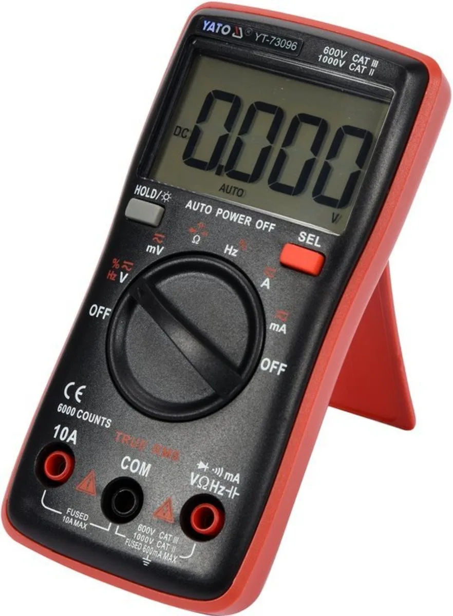 Мультиметр TRUE RMS електричних параметрів з LCD-цифровим діапазоном 6000, YATO