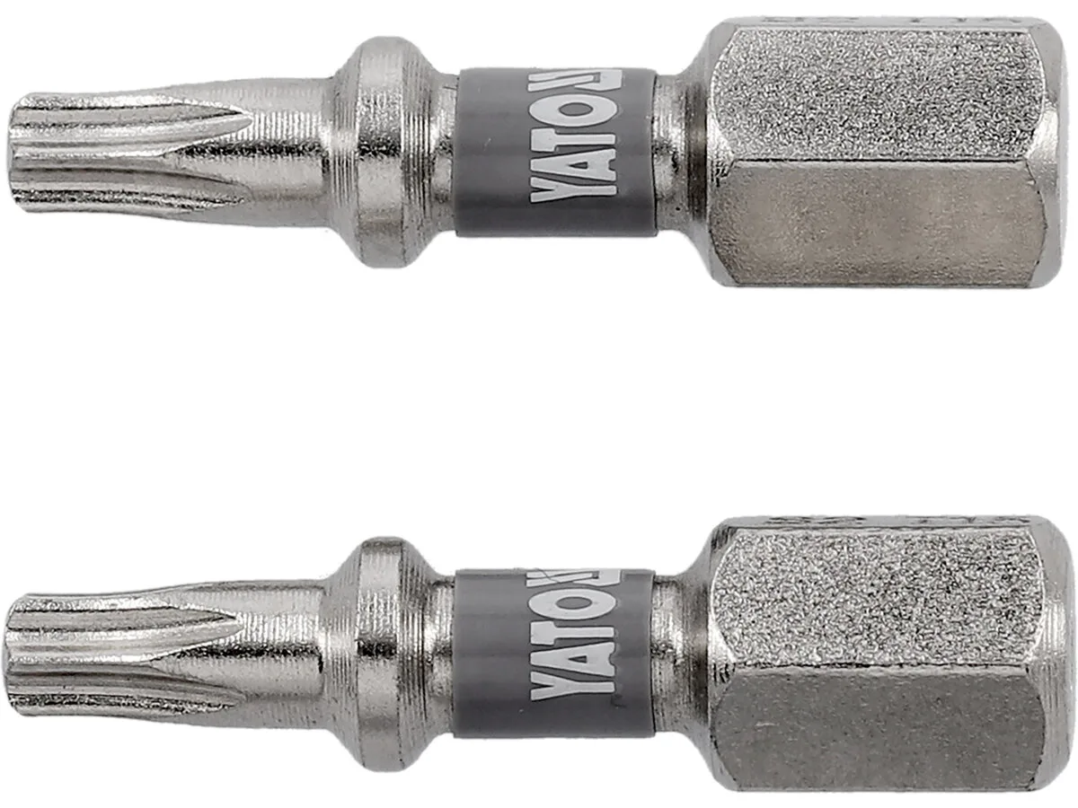 Насадка викруткова TORX T15×25 мм. HEX 1/4", покрита нікелем, 2 шт., YATO