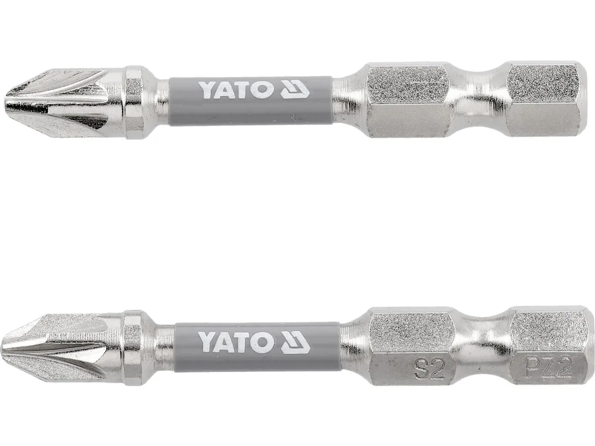 Насадка викруткова PZ2×50 мм. HEX 1/4", покрита нікелем, 2 шт., YATO