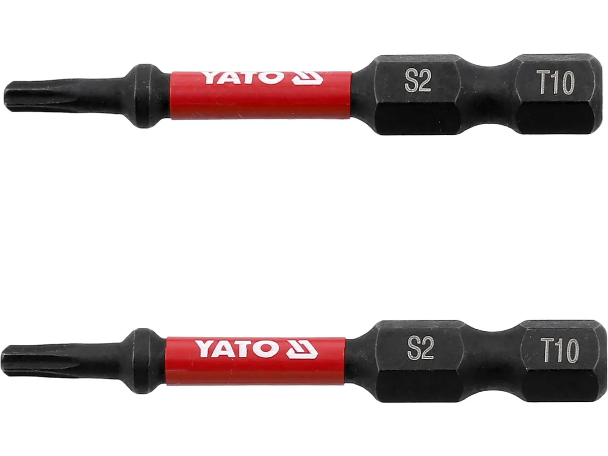 Насадка викруткова ударна TORX T10×50 мм. HEX 1/4", 2 шт., YATO