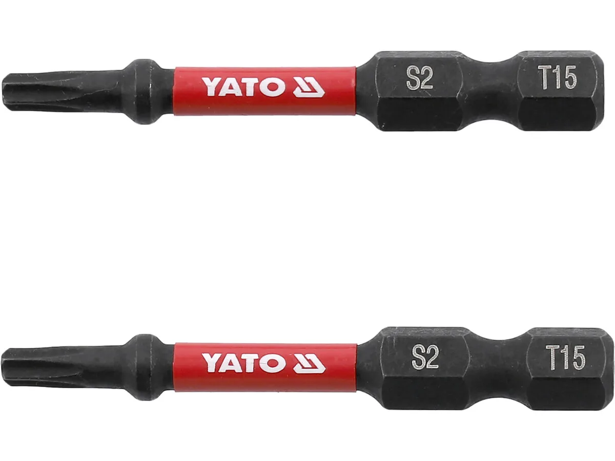 Насадка викруткова ударна TORX T15×50 мм. HEX 1/4", 2 шт., YATO