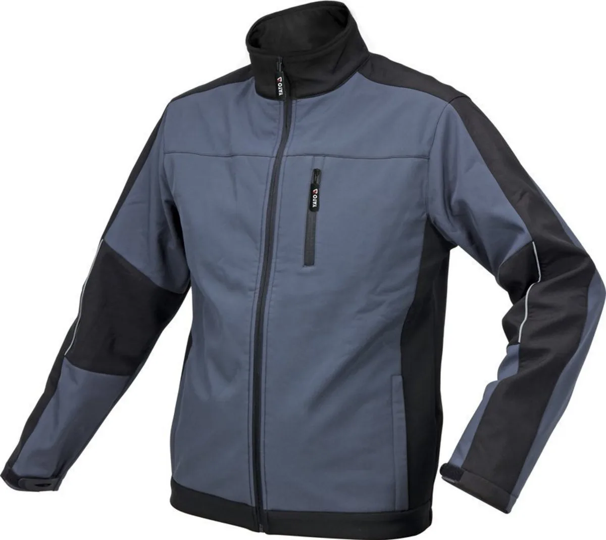 Куртка робоча SOFTSHELL розмір S, чорно-темно-сіра, 3 кишені, 96% поліестер і 4% спандекс, YATO