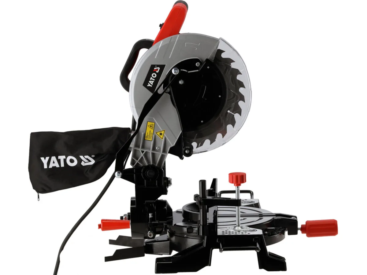 Пила торцьовальна з лазером YATO 1.5 кВт, диск Ø=255/30 мм, гл.різу 90°/45°- 75/45 мм l= 125/85 мм