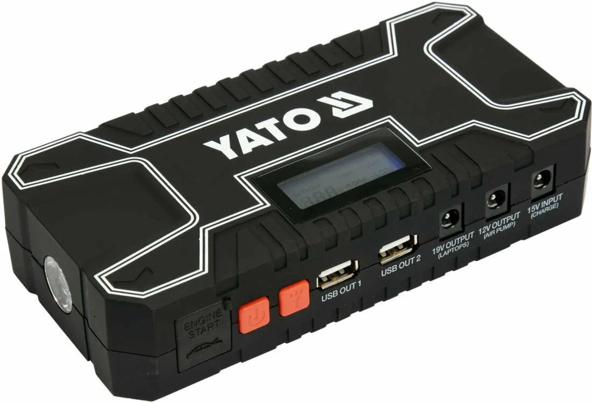 Пускова-зарядна батарея Li-Pol ємність 12 Агод, 300/500 А, живлення через USB: 5В, 2А, YATO