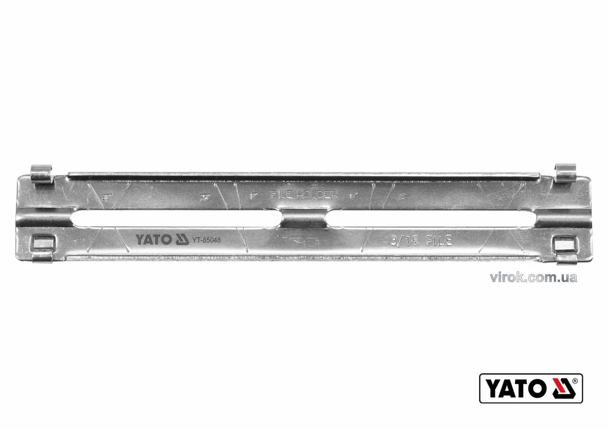Направляюча до напильника YT-85026: Ø=4.5 мм, 190×30 мм, під кути 10°,25°,30°,35°, кліпс, YATO