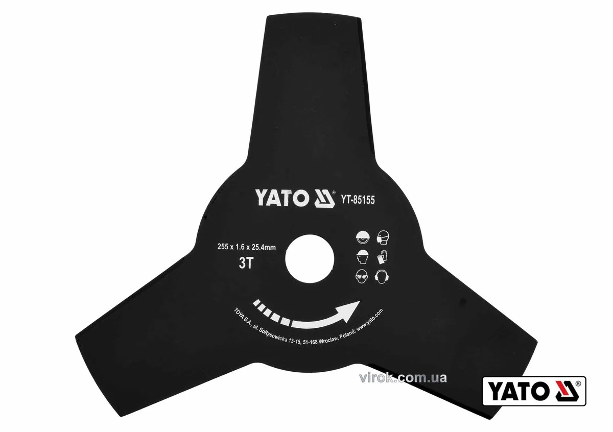 Ніж до газонокоси: Ø= 255×25.4 мм YT-85001, YT-85003, YATO