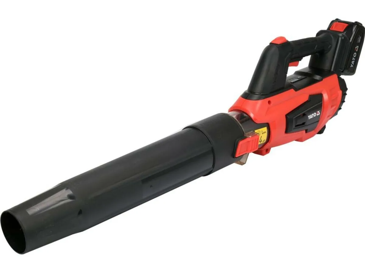 Повітродувка присадибна акумуляторна: Li-Ion 18 V, 4 АГод, продуктивність- 400-570 м³/хв, YATO