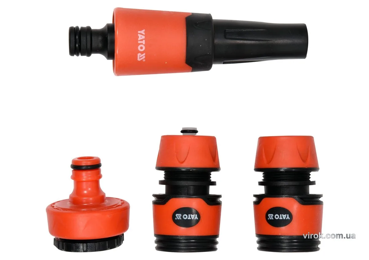 Зрошувач прямий з набором з'єднань 3/4", 1", ABS-пластик, 4 шт, YATO